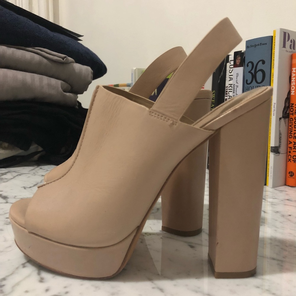 BCBG nude heels, size 10